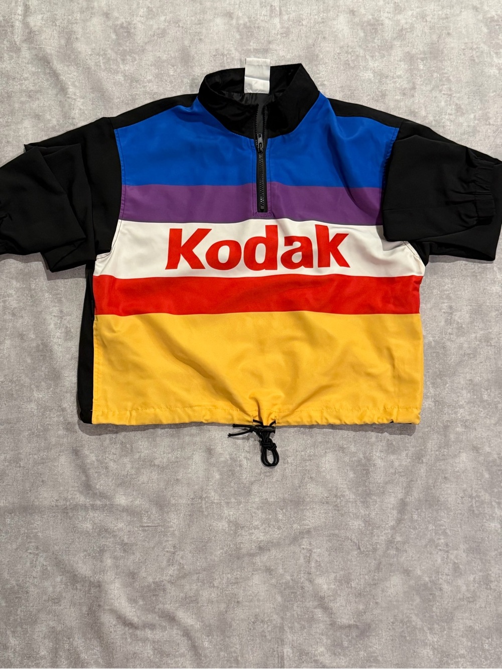 Vintage Y2K Kodak Rainbow Stripe Half-Zip Pullover